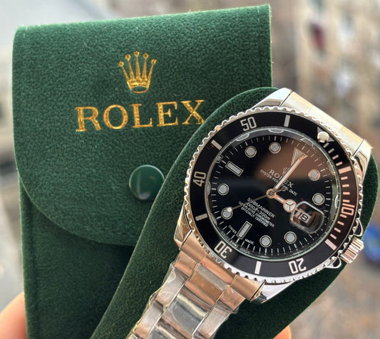 Ceas Argintiu Cadran Negru